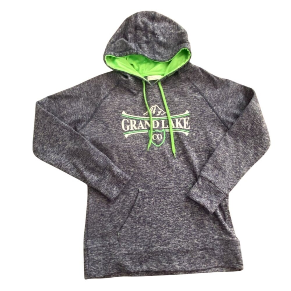Grand Lake Women's Charcoal and Lime Hoodie